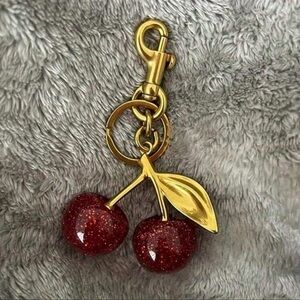 Gold and Red Cherry Bag Charm